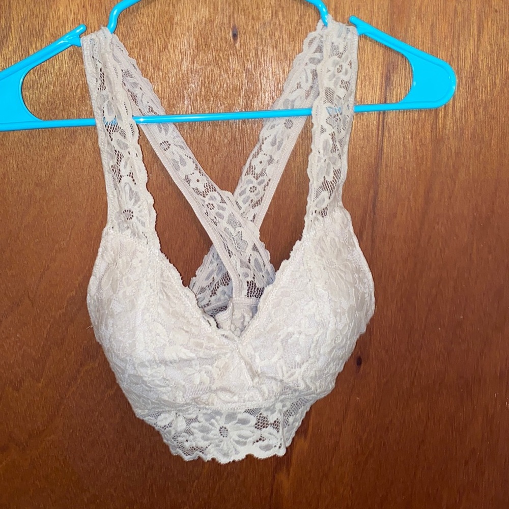 Cream/nude colored lace bralette